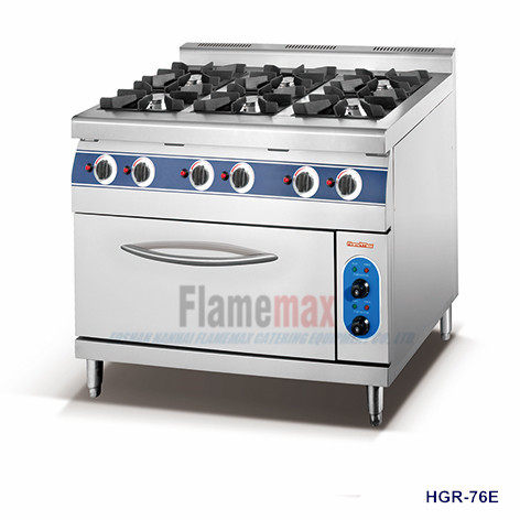 HGR-76E 6-Burner Gas Range with Electric Oven