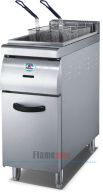 HGF-70A 1-tank 2-basket gas fryer with cabinet