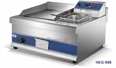HEG-908 electric griddle with electric fryer