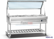 HBW-5G 5-Pan Bain Marie Trolley with Glass Top